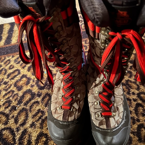 Orange and Brown Coach Boots size 10 - Picture 2 of 7